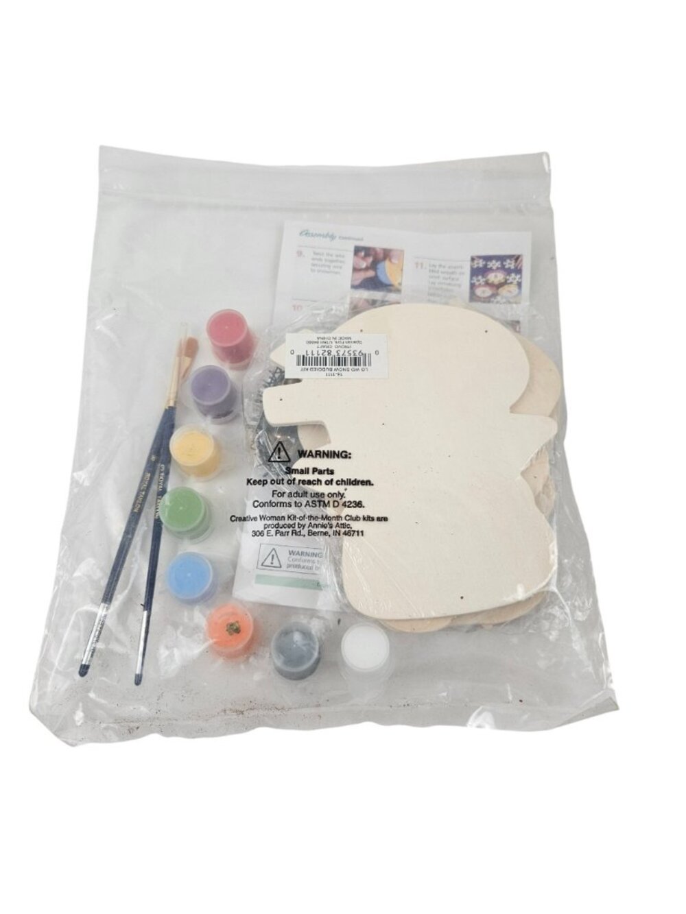 Creative Woman Snowman Wreath Kit With Paint & Brushes Kit-Of-The-Month Club Pro - Picture 5 of 7
